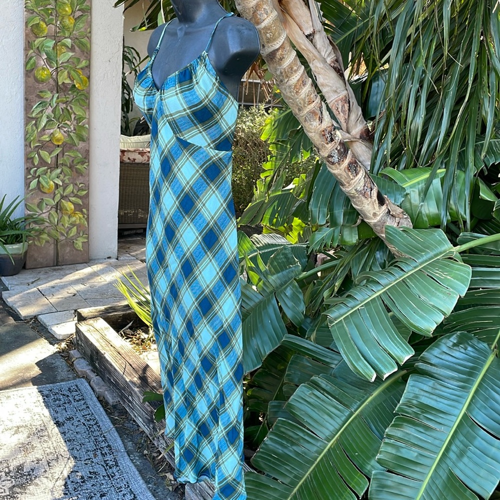 Bias cut plaid slip dress - Picture 3 of 10